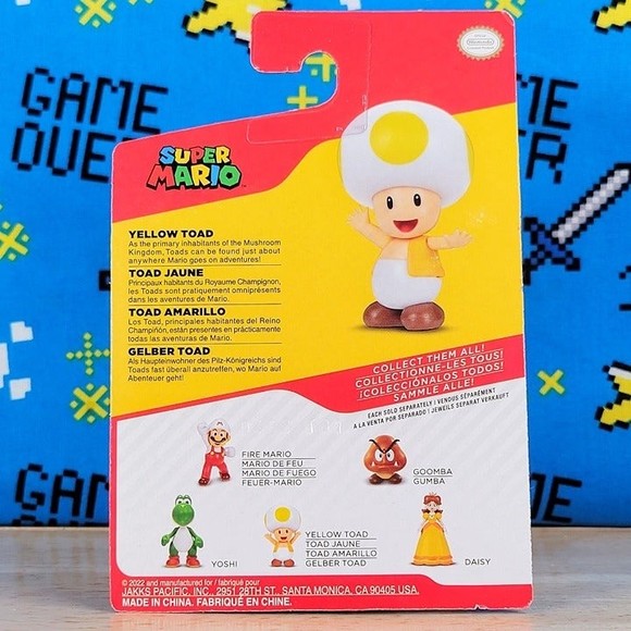 Jakks Pacific Super Mario Yellow Toad 2.5" Nintendo Collectible Action Figure - Picture 2 of 7